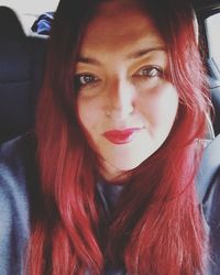 Close-up portrait of beautiful young woman