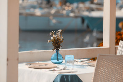 Place setting on table