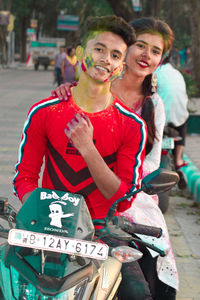 Portrait of a smiling young couple