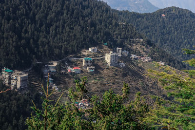 High angle view of buildings in city