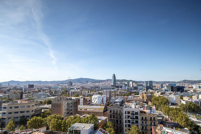 High angle view of townscape against sky