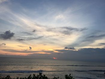 Scenic view of sea against sky at sunset