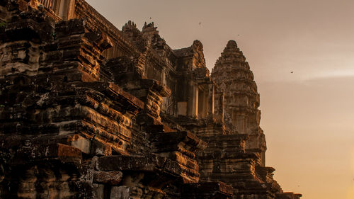 Low angle view of temple building against sky