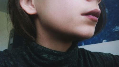 Close-up of beautiful young woman