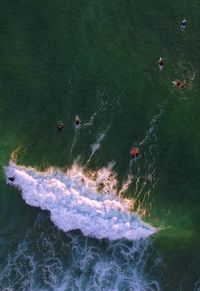 High angle view of sea waves