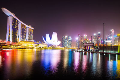 Illuminated city at night