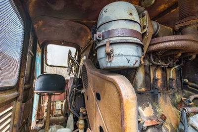 Close-up of abandoned truck