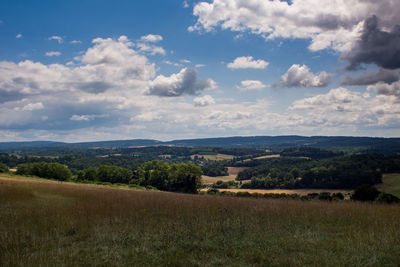 Scenic view of field against sky