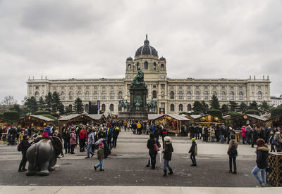 Group of people in front of building