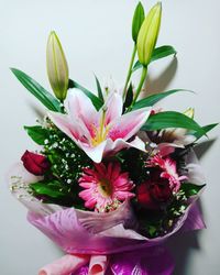 Close-up of bouquet on table