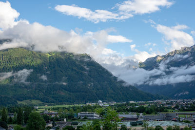 High angle view of townscape against sky