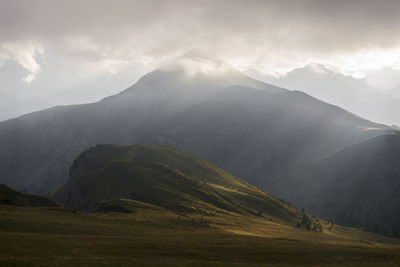 Scenic view of mountains against sky