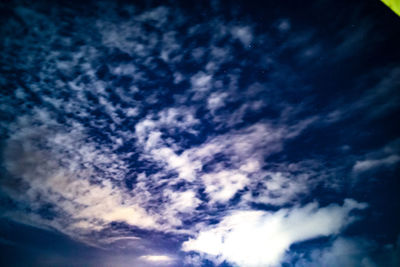 Low angle view of clouds in sky