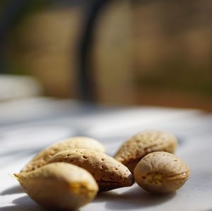 Close-up of nuts on table