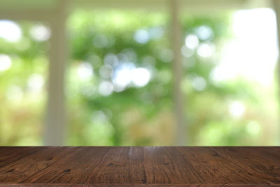 Close-up of wooden table