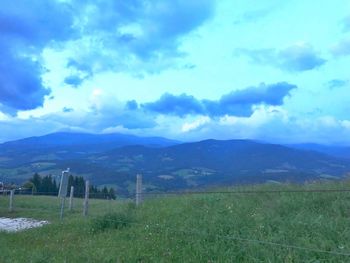 Scenic view of field against sky