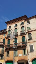 Low angle view of building against clear sky