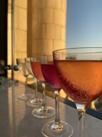 Close-up of cocktails in glass on table