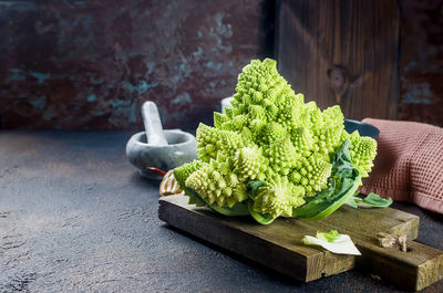 High angle view of chopped vegetables on cutting board