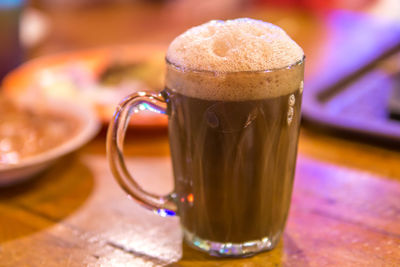Close-up of coffee on table