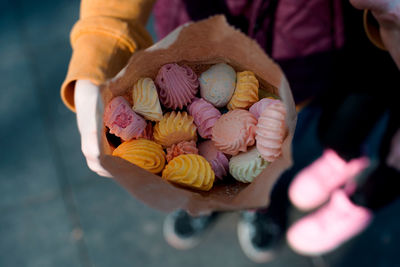 Close-up of person holding ice cream