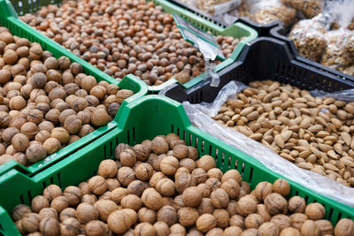 High angle view of food for sale at market