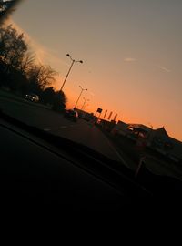 View of road at sunset