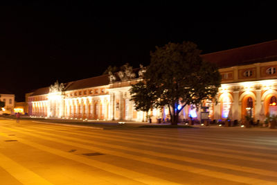 Illuminated building at night