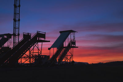 Boarding stairway in the sunset