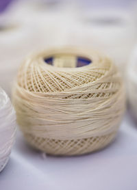 Close-up of wicker basket on table