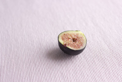 High angle view of fig on table