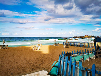 Scenic view of beach against sky