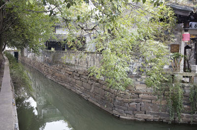 View of canal along buildings