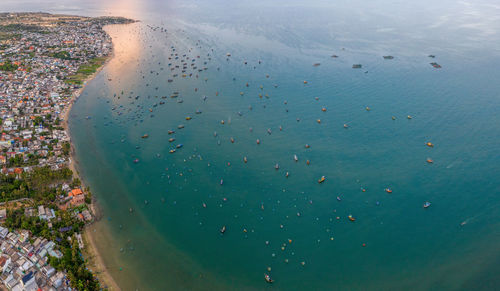 High angle view of sea shore