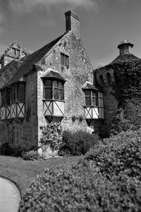 Low angle view of old building against sky