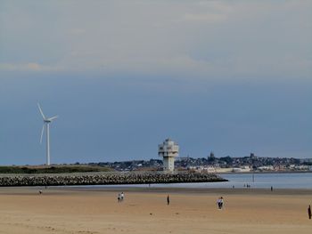 Industrial view from crosby beach, merseyside, uk