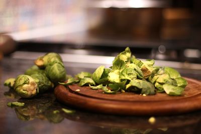 Close-up of brussel sprout  in plate on table