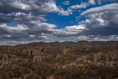 Scenic view of landscape against cloudy sky