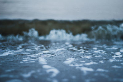 Surface level of frozen water