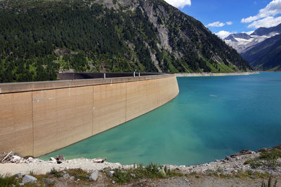 Scenic view of lake against mountain