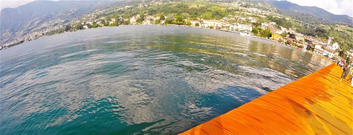 High angle view of sea against sky