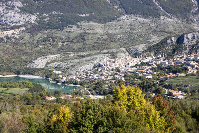 High angle view of townscape