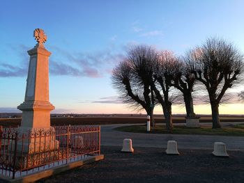 View of statue at sunset