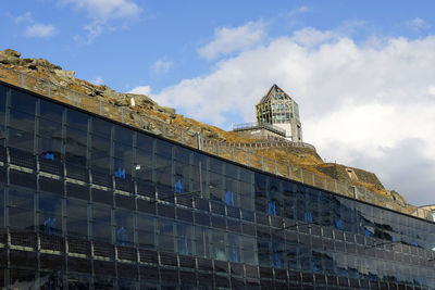 Low angle view of buildings against sky