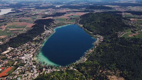 High angle view of city