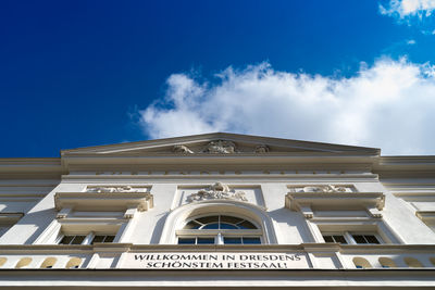 Low angle view of building against sky