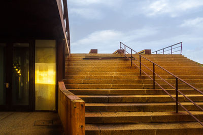 Low angle view of staircase against building
