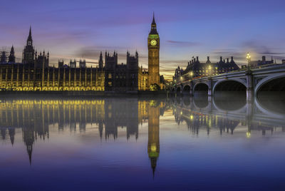 Big ben against sky at dusk