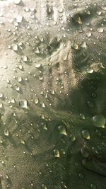 Full frame shot of raindrops on glass window