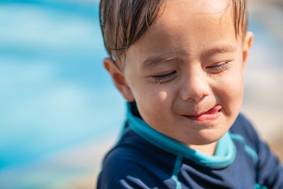 Close-up portrait of cute boy